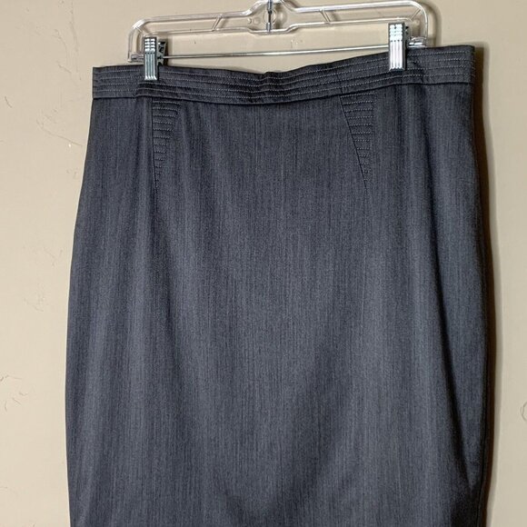 Escada Women's Margaretha Ley Virgin Wool Blend Pencil Skirt Lined 44 XL Gray - Picture 2 of 10
